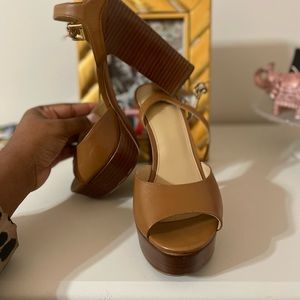 Tan Micheal Kors Platform Sandals
